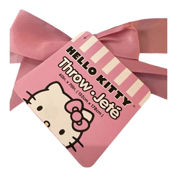 Hello Kitty Blue Rainbow Throw Blanket 60 X 70 inches Blue NEW - Picture 4 of 6